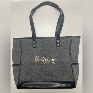 Thirty tote bag yellow and grey